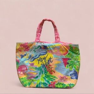 Lilly Pulitzer Key West Destination Beach Tote Towel Terry Beach Bag
